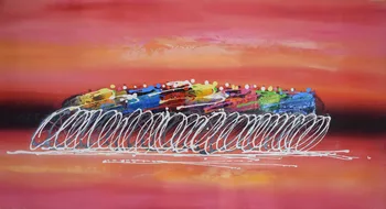 

Hand Painted Modern Abstract Texture Knife Thick Oil Canvas Painting Bicycle Racing Sport Painting Wall Picture for Living Room