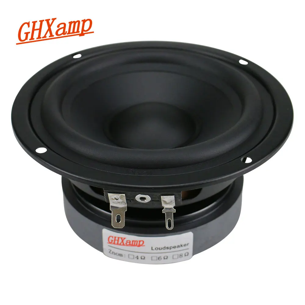 GHXAMP 4.5 Inch Hifi Mid-Bass Speaker 80W 115mm Medium Woofer Loudspeaker For Bookshelf Car Audio Rubber edge 1PC
