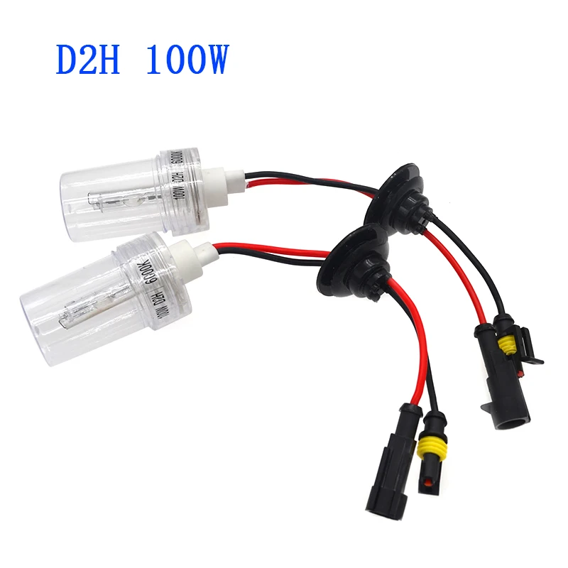Высокая мощность 100 Вт HID Лампа 12 В 24 в керамика H1 H3 H7 H11 9005 9006 D2H лампа 4300K 6000K для