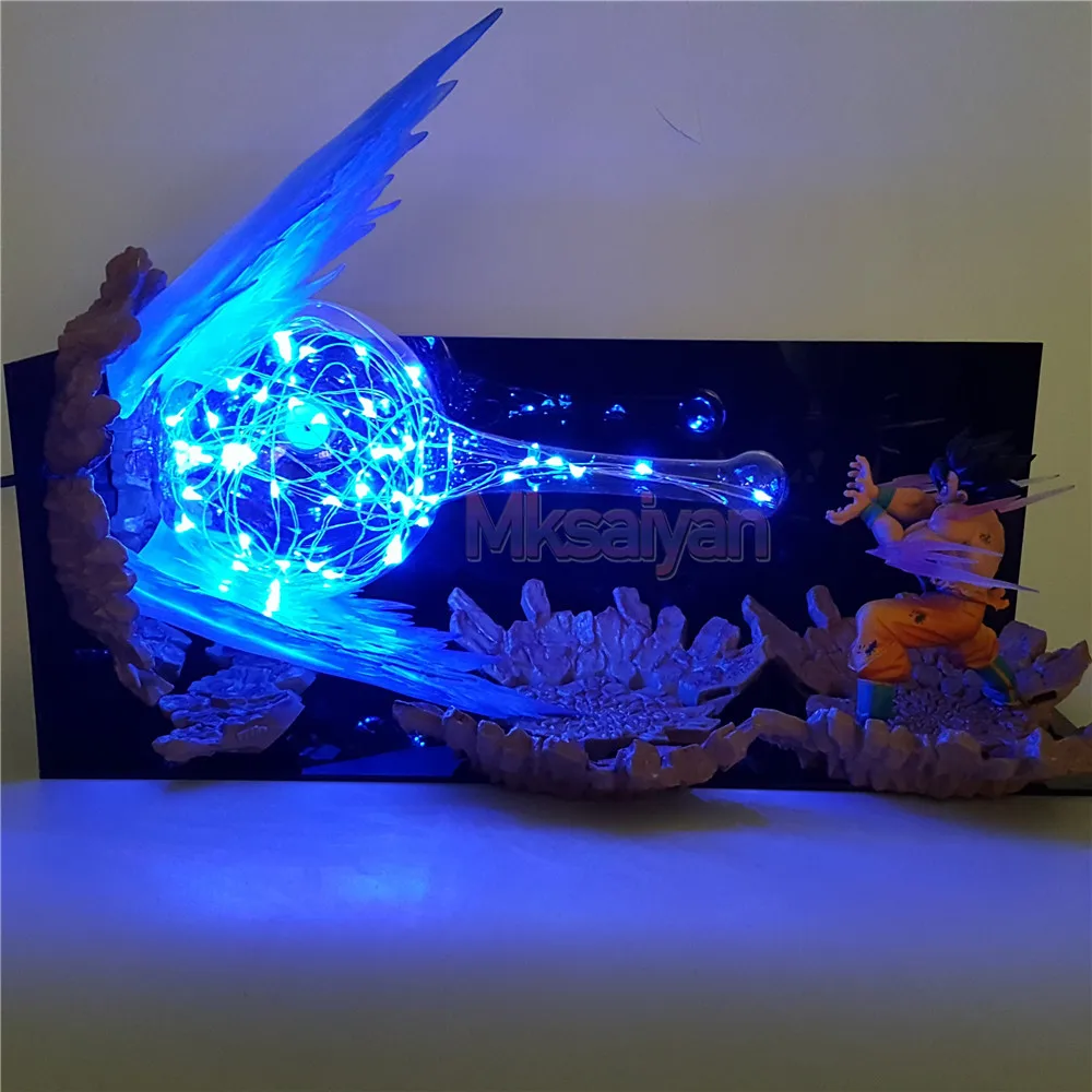 Dragon Ball Z фигурка Сон Гоку Kamehameha Сделай Сам светодиодный светильник сцена взрыва DIY