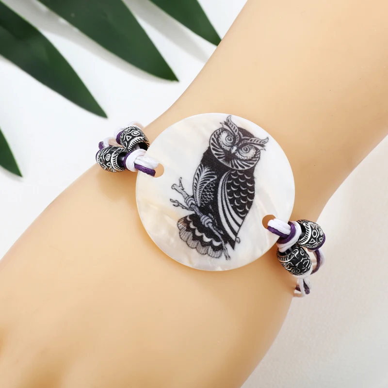 

ZOSHI Boho Hand Colorful Braided Owl Bracelets for Women Bohemian Vintage Rope Cheap Ethnic Charm Bracelets Shell Jewelry