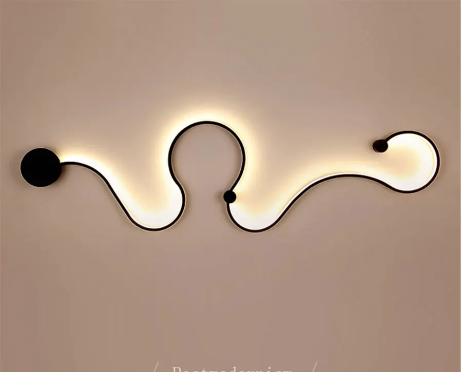 Современный минималистский Творческий светодиодный настенный светильник Исследование балкон белый черный кованого железа лампы тела в