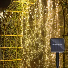 Светодиодный светильник на солнечной батарее для улицы, гирлянды, 100/200 светодиодный, s, сказочный, праздничный, для рождественской вечеринки, гирлянда, солнечный, для сада, водонепроницаемый