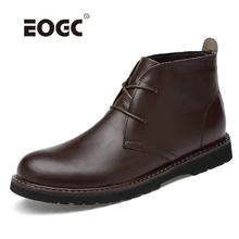 High Quality Men Boots Autumn Winter Real Leather Lace-Up Men Boots Warm Plush Winter Shoes Waterproof Ankle Boots Shoes mycolen genuine leather marten boots autumn high quality designer men shoes lace up cowboy ankle boots winter shoes obuwie