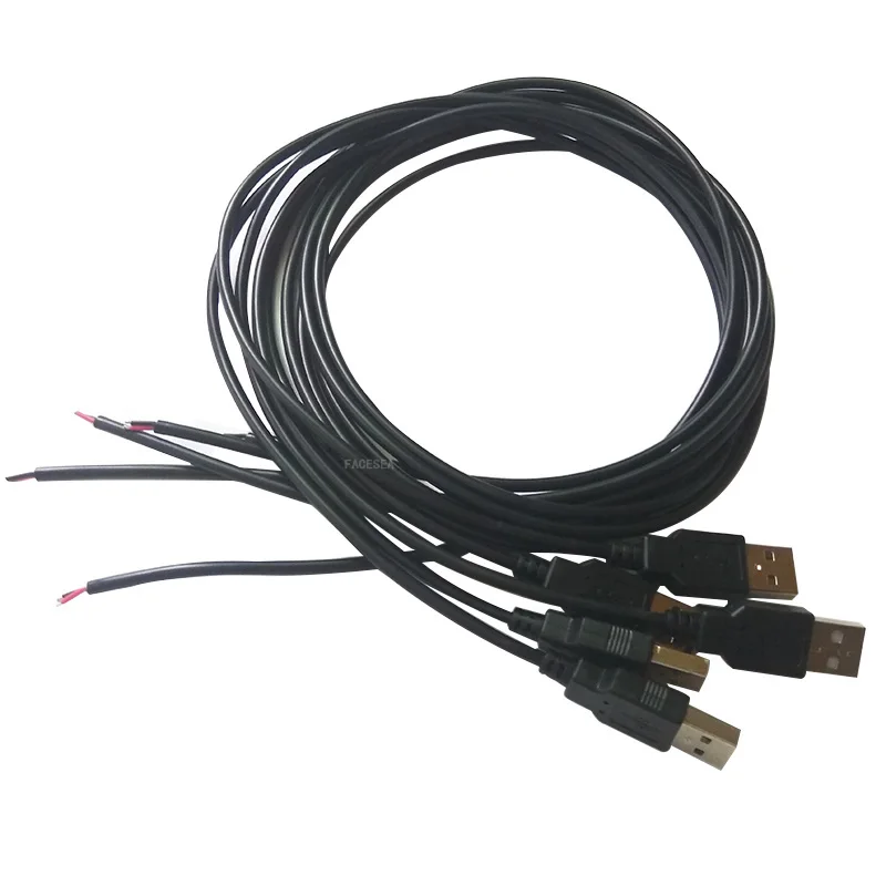 10 шт. 22AWG 30 см 50 см 1 м 1,5 м 2Pin провод USB разъем DIY кабель с типом A для 5050 3528 гибкая светодиодная лента ночник