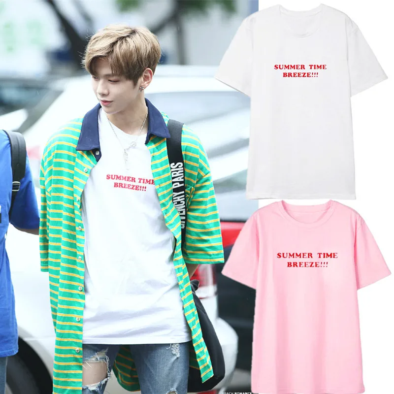 Wanna one Jiang Daniel футболка для женщин с короткими рукавами Лето 2017 новая Корейская