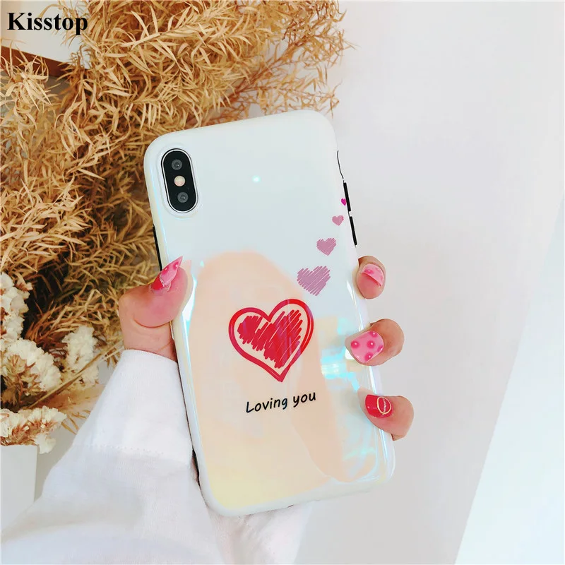 Kisstop Colorful Marble Phone Case For iPhone 7 8 Soft IMD Image X XS Max XR 6 6s Plus |