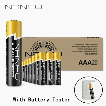 

NANFU 20 Pcs/Set AAA Alkaline Battery with Tester Ultra Power LR03 1.5V for Clocks Remote Controller Toys Electronic Device