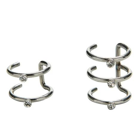 

2016 Stainless Steel Double and Triple Hoop Ear Tragus Cartilage Clip On Earring Jewelry
