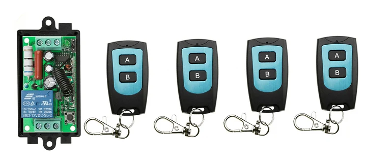 

US AC 110V 220V 1CH Channel Wireless RF Remote Control Switch Transmitter+Receiver Garage Door lamp/window/shutters
