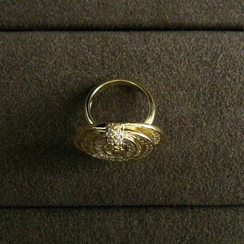Модный набор стереоскопических колец с кубическим цирконием ААА, модные желтые композитные кольца, свадебные/вечерние ювелирные изделия для женщин S9784y
