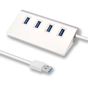 

Super Speed Aluminum alloy 4-port USB3.0 high-speed hub Sockets Practical Multi Functional Portable Durable Flex Cables