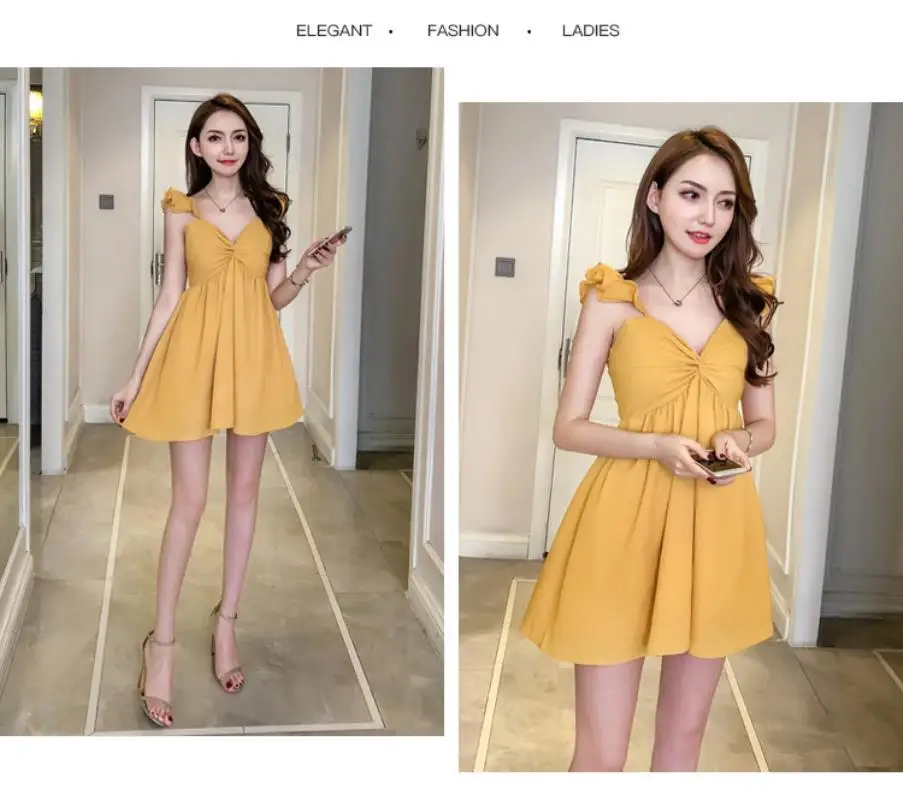 2018 NEW   Arrivals Women Summer Sexy night shop with high waist and back holiday sling dress Mini  Paty Dress Free shipping