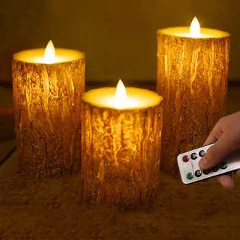 

Wireless timer remote pine tree finishing led wax candle,Christmas/Halloween candle light/home decoration,Wedding led candles