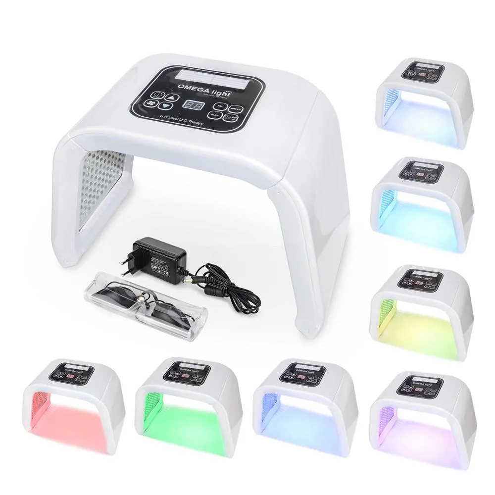

7 Color OMEGA Light LED Photon Therapy Machine Facial LED Mask PDT Light For Skin Rejuvenation Acne Removal salon SPA Device