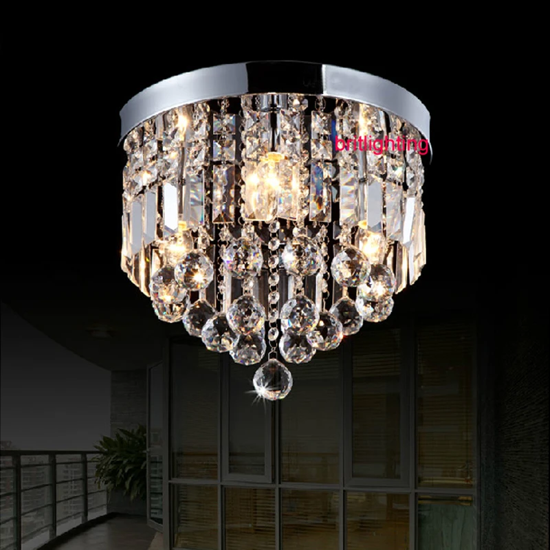 modern crystal ceiling lamp bedroom round surface mounted led ceiling