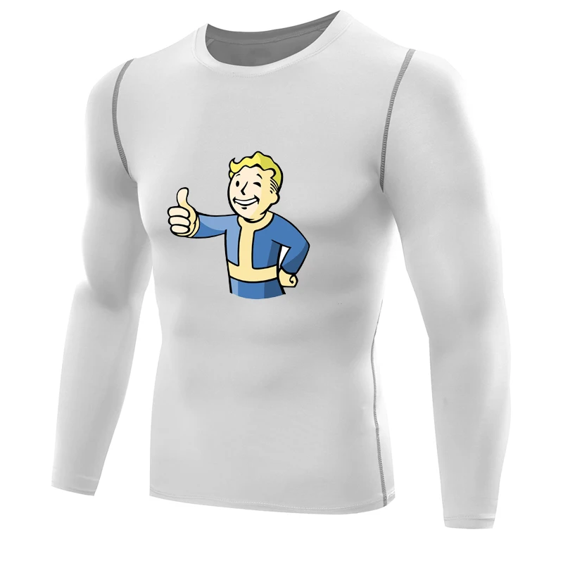 Футболка мужская компрессионная fallout 4 vault boy рубашка с длинным рукавом сухая