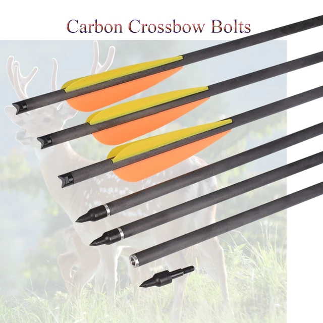 Archery Carbon Crossbow Bolts with 4 TPU Vanes for Hunting Shooting U