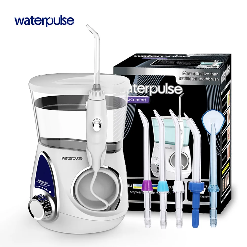 

Waterpulse V600 Dental Care Rechargeable Water Pick Teeth Cleaning Oral Irrigator Dental Water Jet Flosser With 5pcs Jet Tips