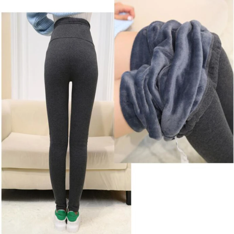 

Winter Velvet Maternity Leggings Pants For Pregnant Women Warm Maternity Clothes Thickened Pregnancy Trousers Clothing