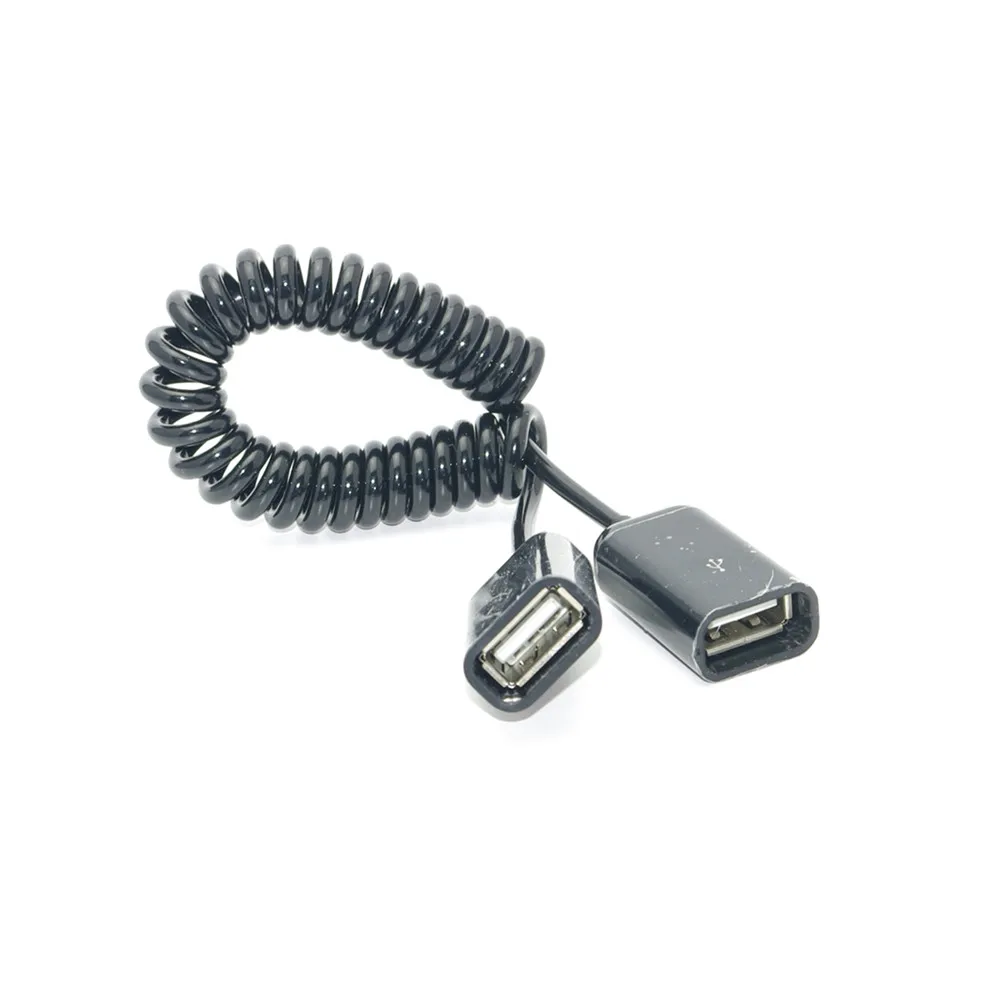 USB 2 0 Женский к женскому пружинный спиральный Удлинительный кабель переходник 1