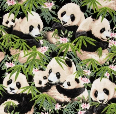 Панда и бамбук лес ткань Ретро стиль ткань бязь напечатанная хлопковая ткань для DIY сумка 009 1 заказ = 50 см* 140 см