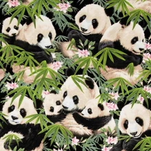 Панда и бамбук лес ткань Ретро стиль ткань бязь напечатанная хлопковая ткань для DIY сумка 009 1 заказ = 50 см* 140 см