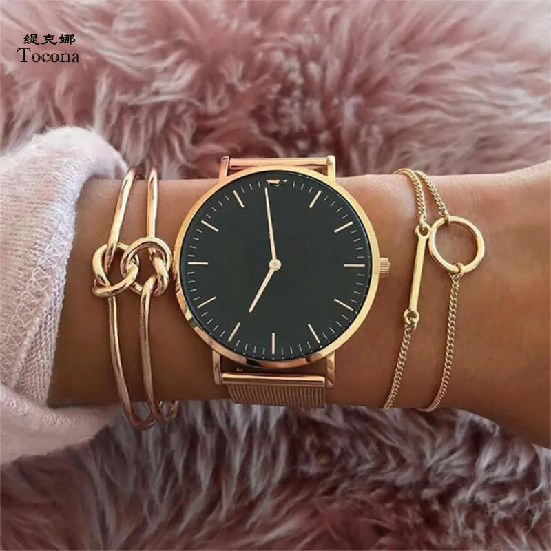 

Tocona 3PCS/Set Opening knot Cuff Bracelets Set Gold Alloy Chain Bracelet Adjustable Bangle for Women Boho Jewelry 6131