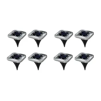 

4pcs 8LED Outdoor Solar Light Garden Lamp Landscape Pathway Deck Lights Disk Solar Power Buried Light Waterproof Yard Lawn Lamp