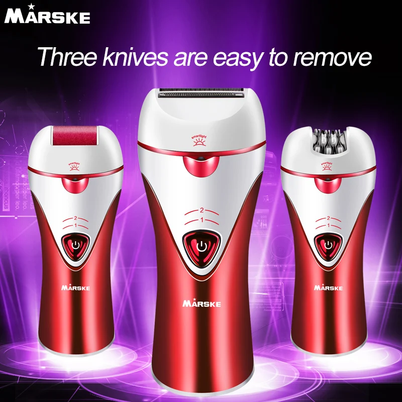

2018 Original MARSKE Electric lady shaver with epilator charging motion private parts scraping legs hairy hair pubic hair