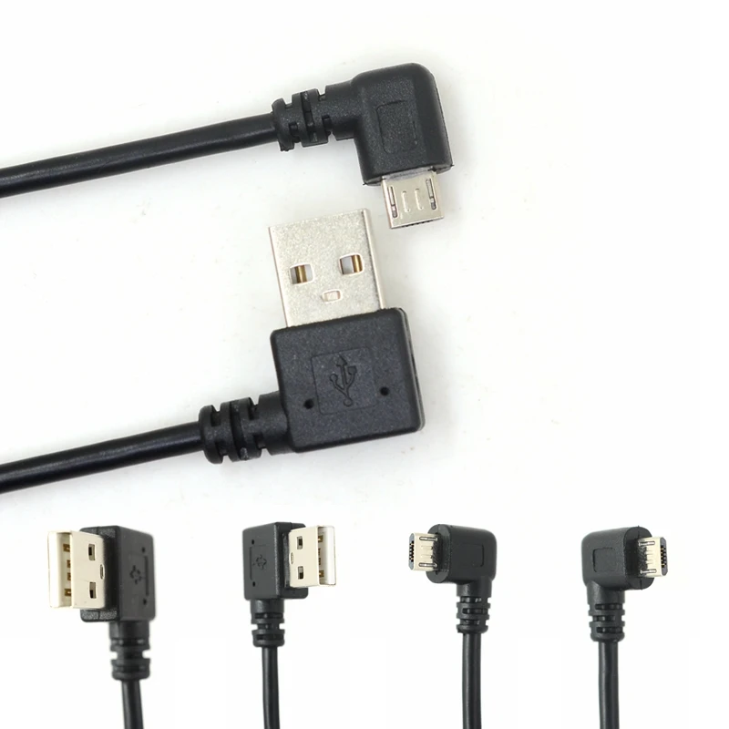Кабель для зарядки и передачи данных со штекером Micro USB (штекер) под углом 90