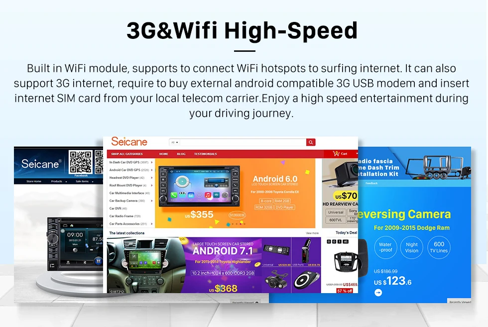 Best Seicane Universal 1 DIN Android 6.0 Car GPS Multimedia Navi Stereo Player for Nissan QASHQAI/X-TRAIL TOYOTA COROLLA Hyundai Kia 12