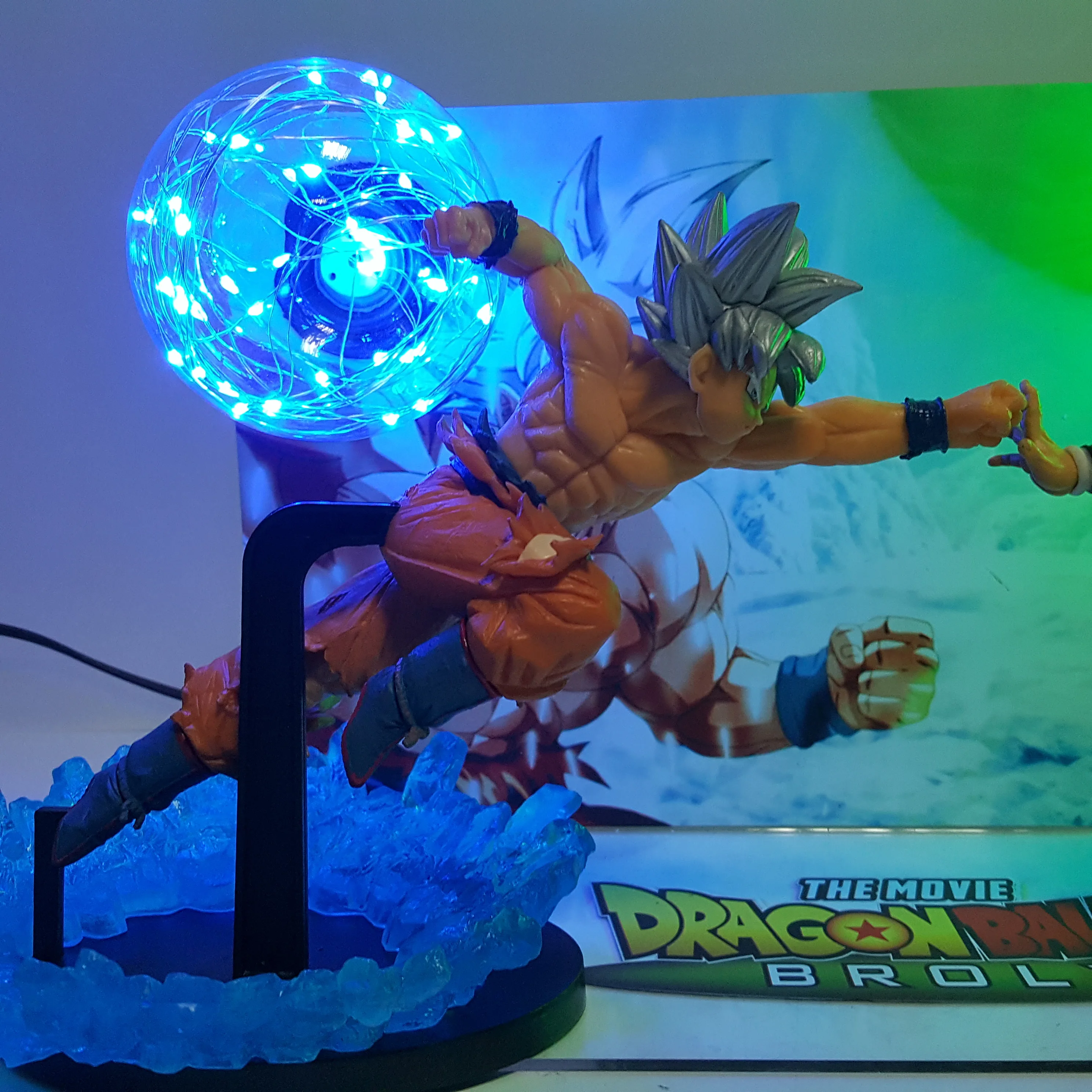 Dragon Ball Super Broly VS Goku Ultra Instinct светодиодная световая игрушка фигурки аниме Dragon Ball Z Goku VS Broli фигурка диорама