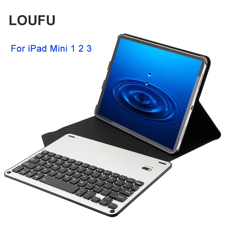 Loufu Bluetooth клавиатура для iPad Mini 2 3 1 чехол Клавиатура из тонкой кожи крышка с