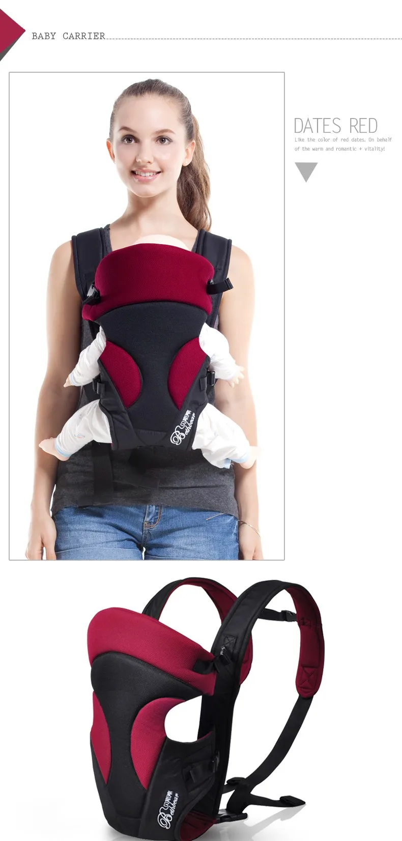 Infant Baby Carrier Adjustable Newborn Sling Multifunction Breathable Backpacks Wrap Rider Multicolor5