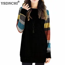 YSDNCHI Плюс Размер Женская футболка клетчатые реглан футболки для женщин с длинным рукавом o-образным вырезом Женские бейсбольные Топы Camiseta Mujer