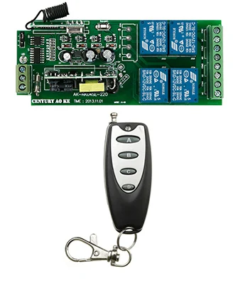 

AC85v~250V 110V 120V 220V 4CH Remote Control Garage Door RF Wireless Remote Control Switch System 1X Transmitter + 1 X Receiver