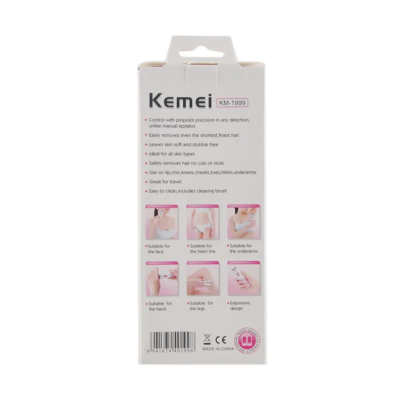 KEMEI KM-1999 Женская Бритва Электрический эпилятор полный корпус Личный Уход Триммер для удаления волос леди Бритва Электрический эпилятор