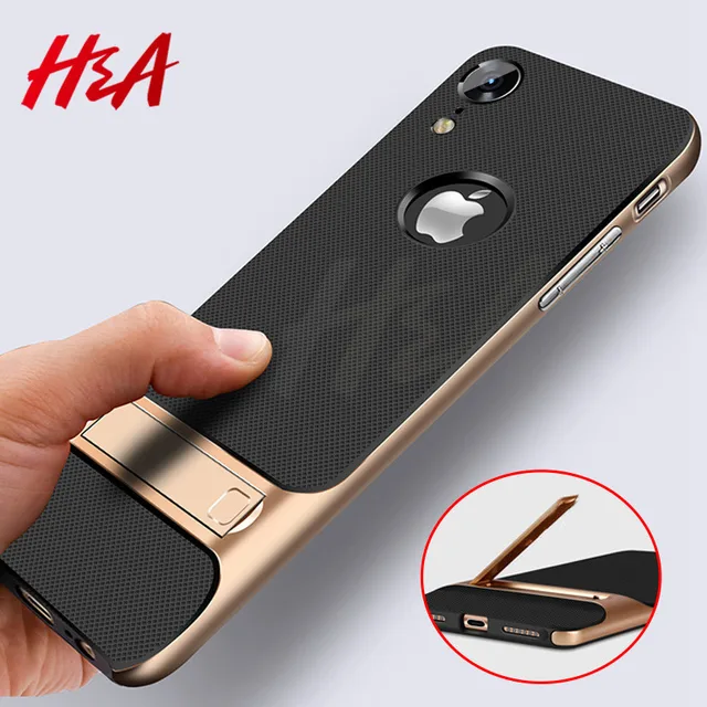 Cheap H&A Luxury PC+TPU Phone Case For iPhone X 10 XR XS Max Full Shockproof Cover For Apple iPhone XS Max XR X Case With Holder Cheap H&A Luxury PC+TPU Phone Case For iPhone X 10 XR XS Max Full Shockproof Cover For Apple iPhone XS Max XR X Case With Holder