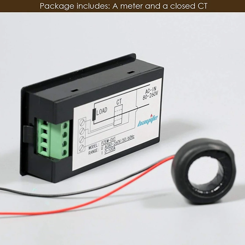 Ac 80~260V 100A Power Meter Accurate Voltmeter Ammeter Kwh Watt Energy Meter Voltage Current Power Monitor Tester
