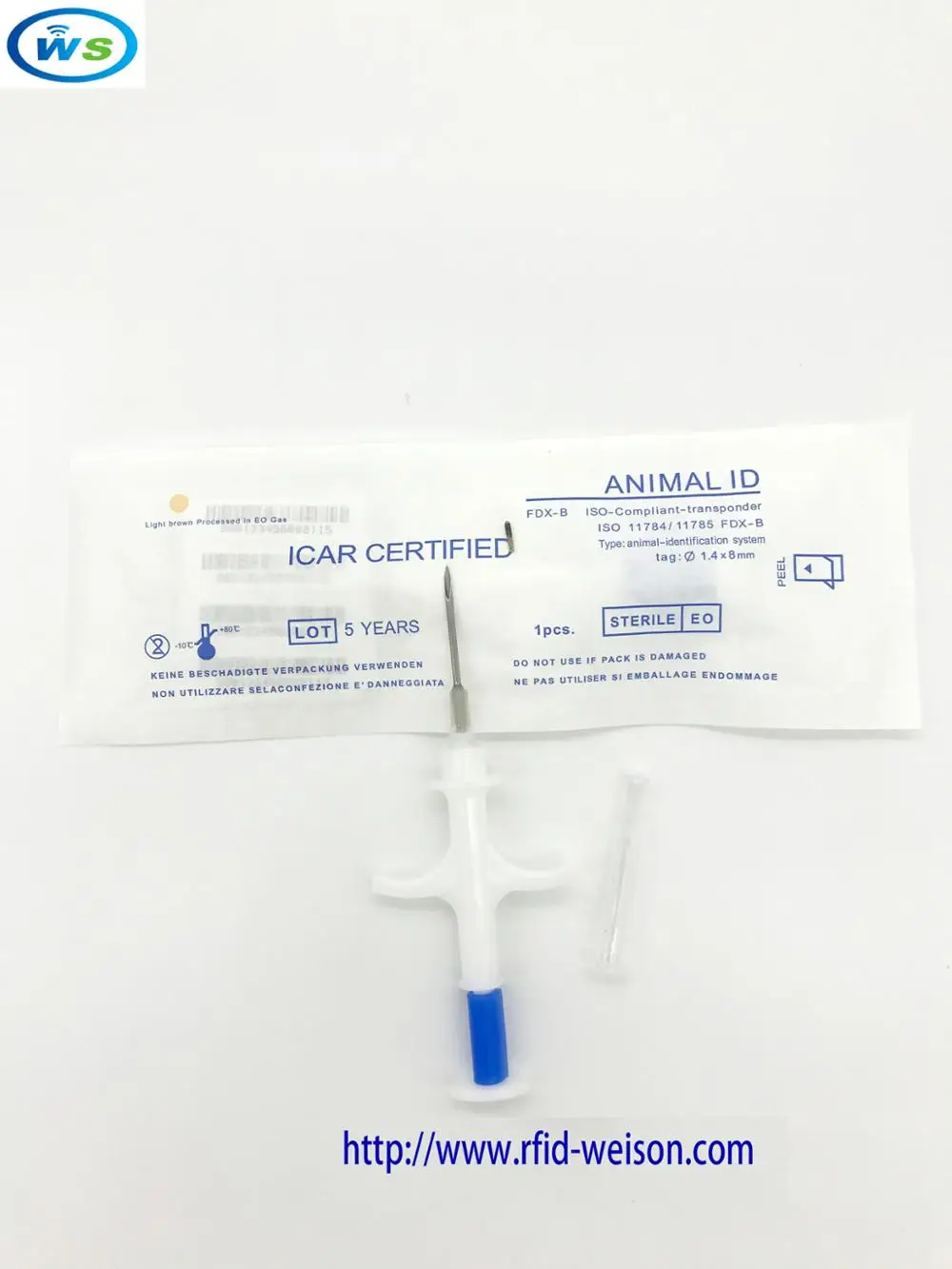 

80pcs FDX-B 1.4*8mm Rfid Veterinary Transponder Syringe for animals by WS