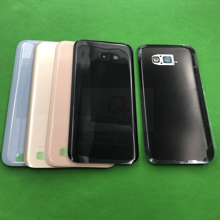 Заднее стекло для samsung Galaxy A3 A5 A7 A320 A520 A720 задняя крышка со стеклянной батареей Задняя Дверь Корпус чехол Замена+ объектив камеры