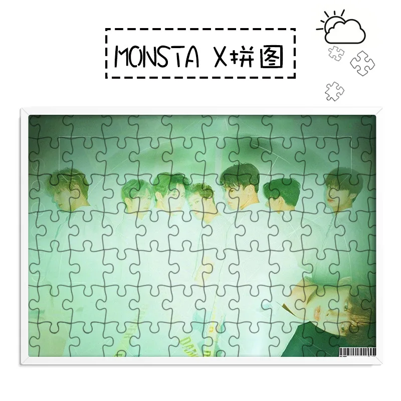 Пазлы MONSTA X 120 шт. с фоторамкой настольное украшение коллекция фанатов KPOP