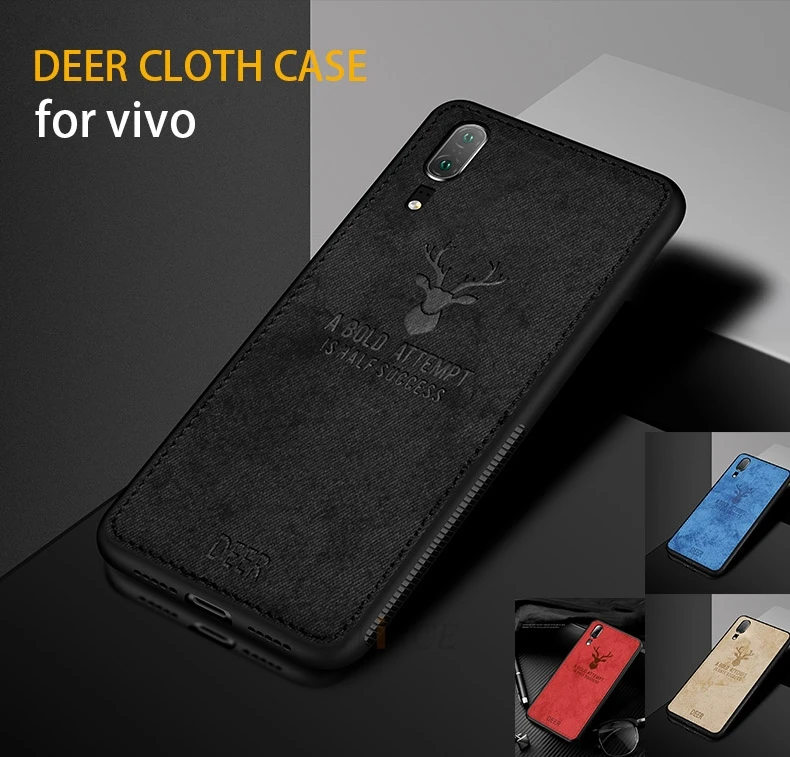 

cloth leather phone case for vivo v11 pro v11i z3i nex s a x21 ud x21i x20 x9 x9s plus x23 v5 v7 v9 tpu cover