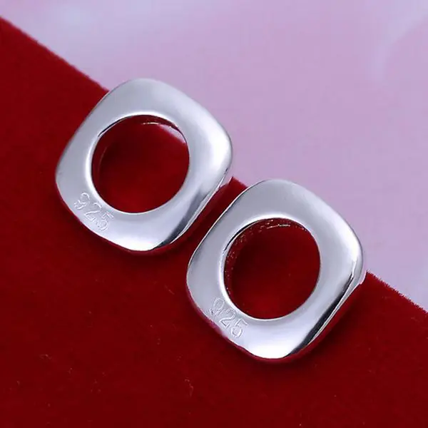 Silver plated fashion jewelry Square Earrings E016 /djoamava ecyamufa LKNSPCE016 | Украшения и аксессуары