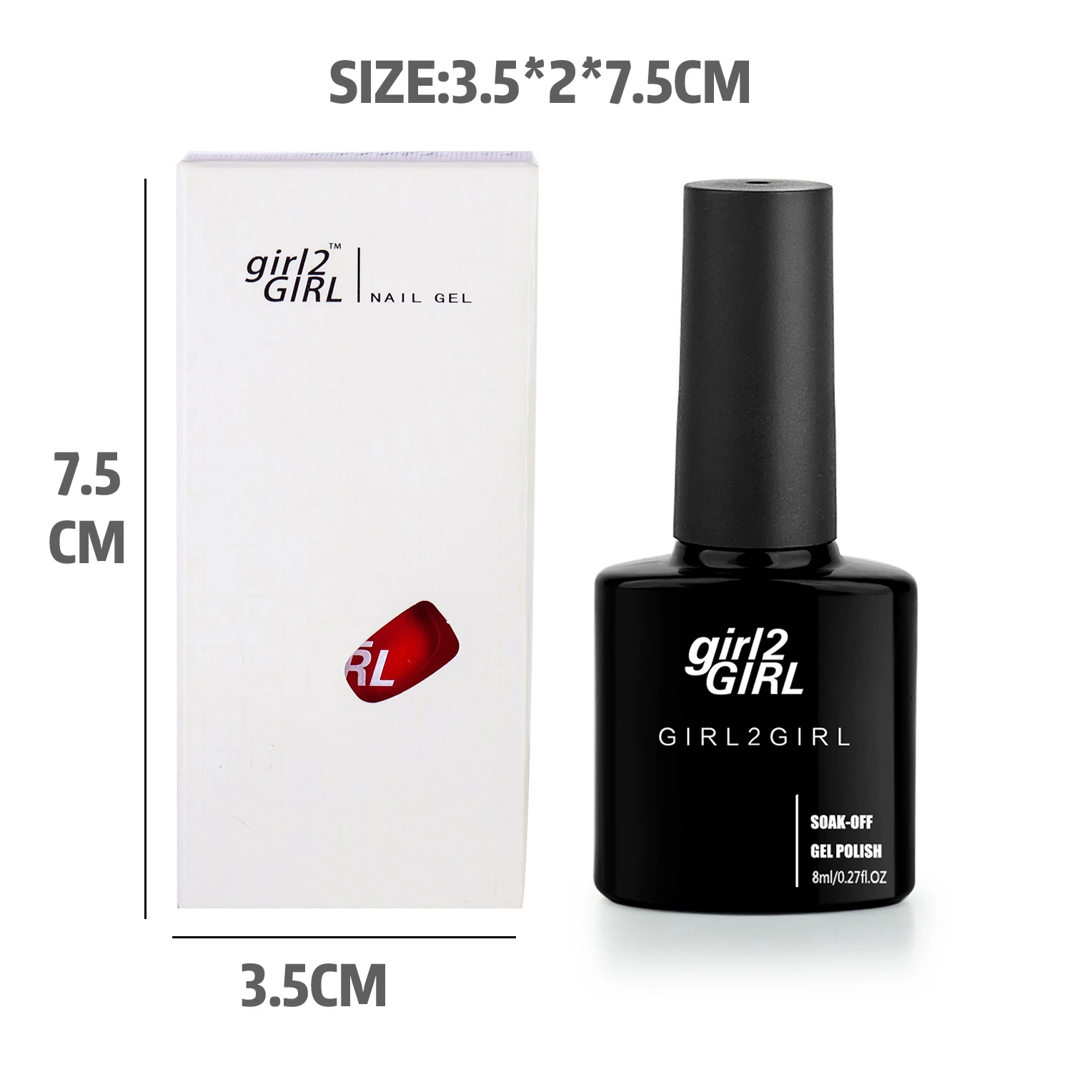 Girl2GIRL отмачиваемый гель УФ светодиодный лак для маникюра 8 мл 280 цветов супер блестящий Гель-лак для ногтей черная бутылка набор телесного цвета