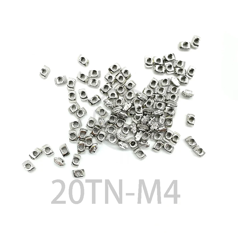 50 шт. M4 * 10*6 для 20 серии Слот t-гайка молота закрепите гайку разъема Никель покрытием hw109023 20-m4