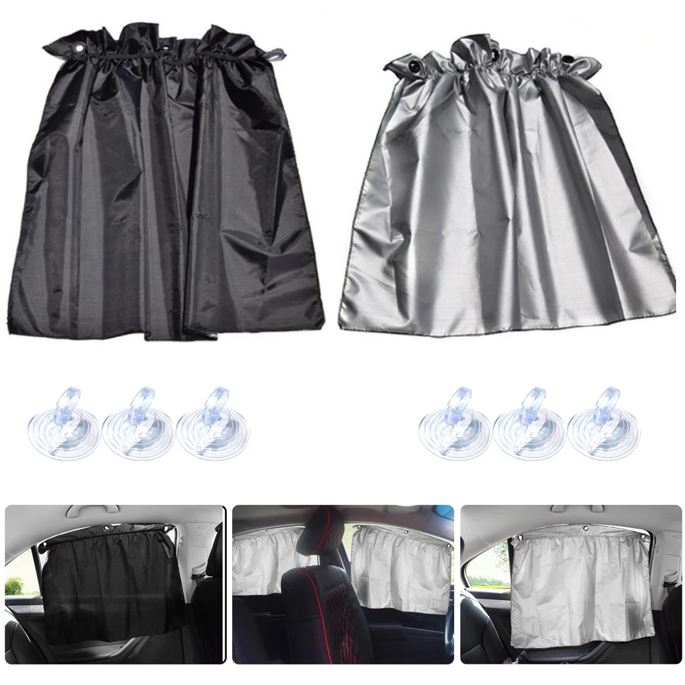 

2pcs Car Sunshade Auto Side Window Curtain Summer SUN UV Suction Cup Protector Sheet Privacy Protective Sheet