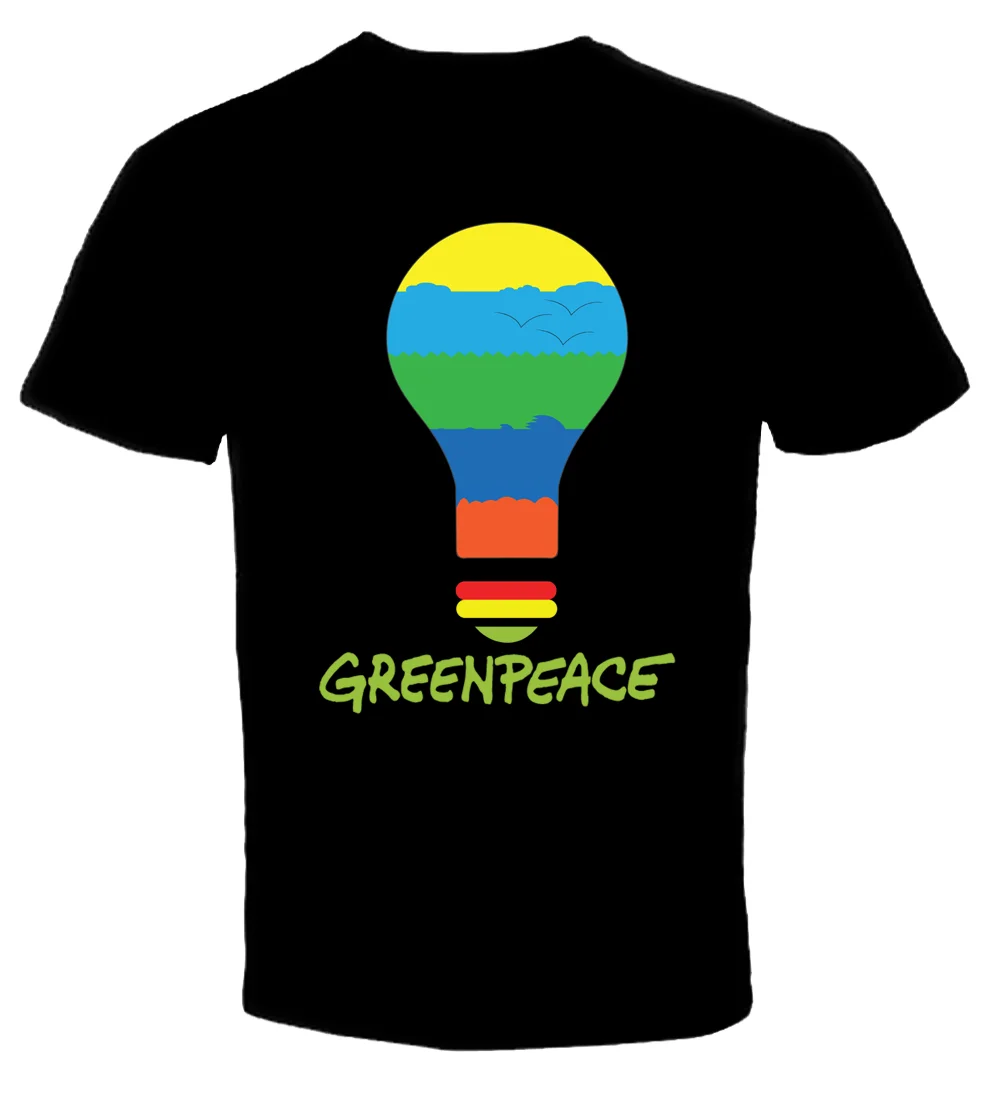 Новая футболка GREENPEACE 4 с мультипликационным принтом Мужская модная унисекс