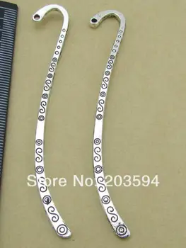 

Wholesale 200Pcs /Lots Antique Silver Bookmark Metal Bookmark with loop 86mm